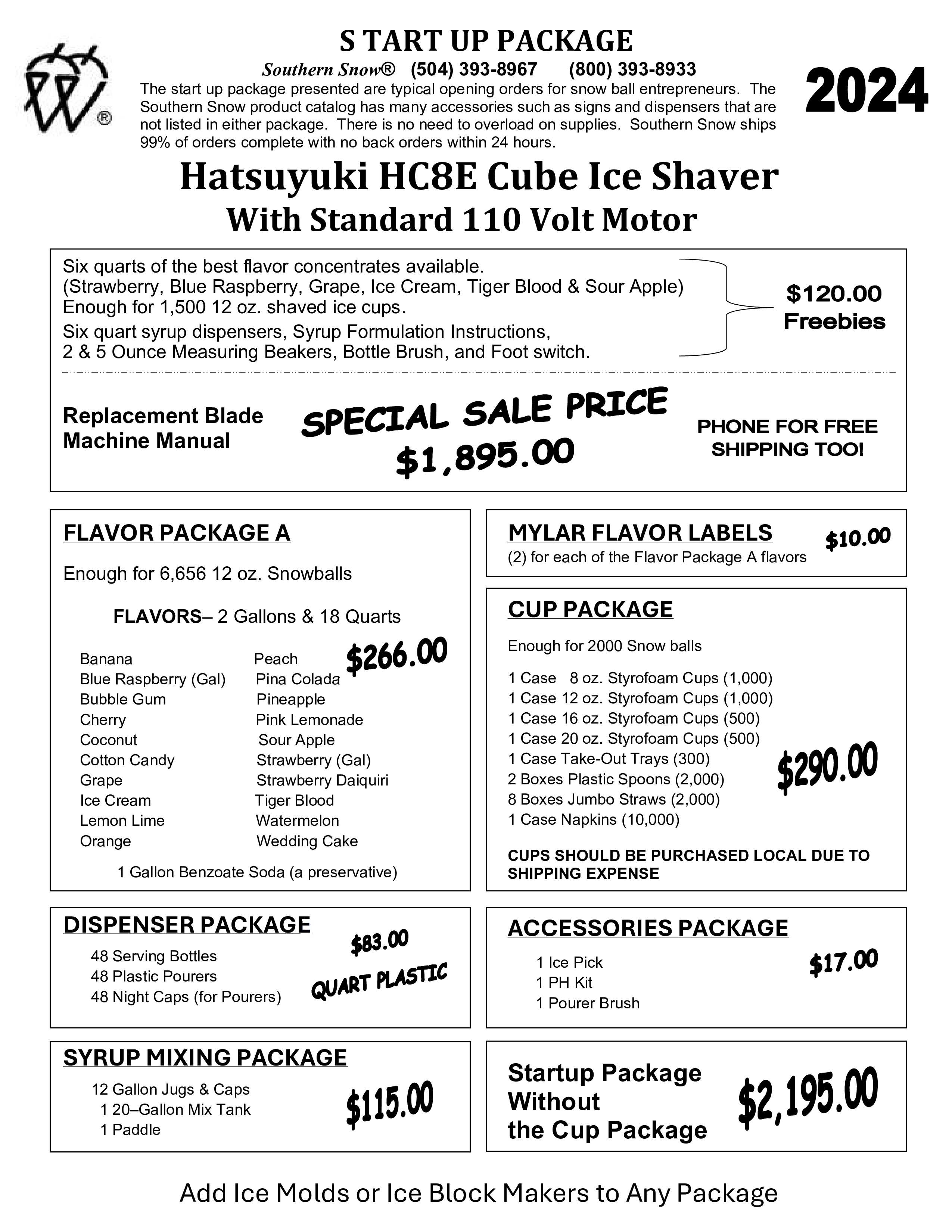Hatsuyuki HC8E Cube Ice Shaver Start Up