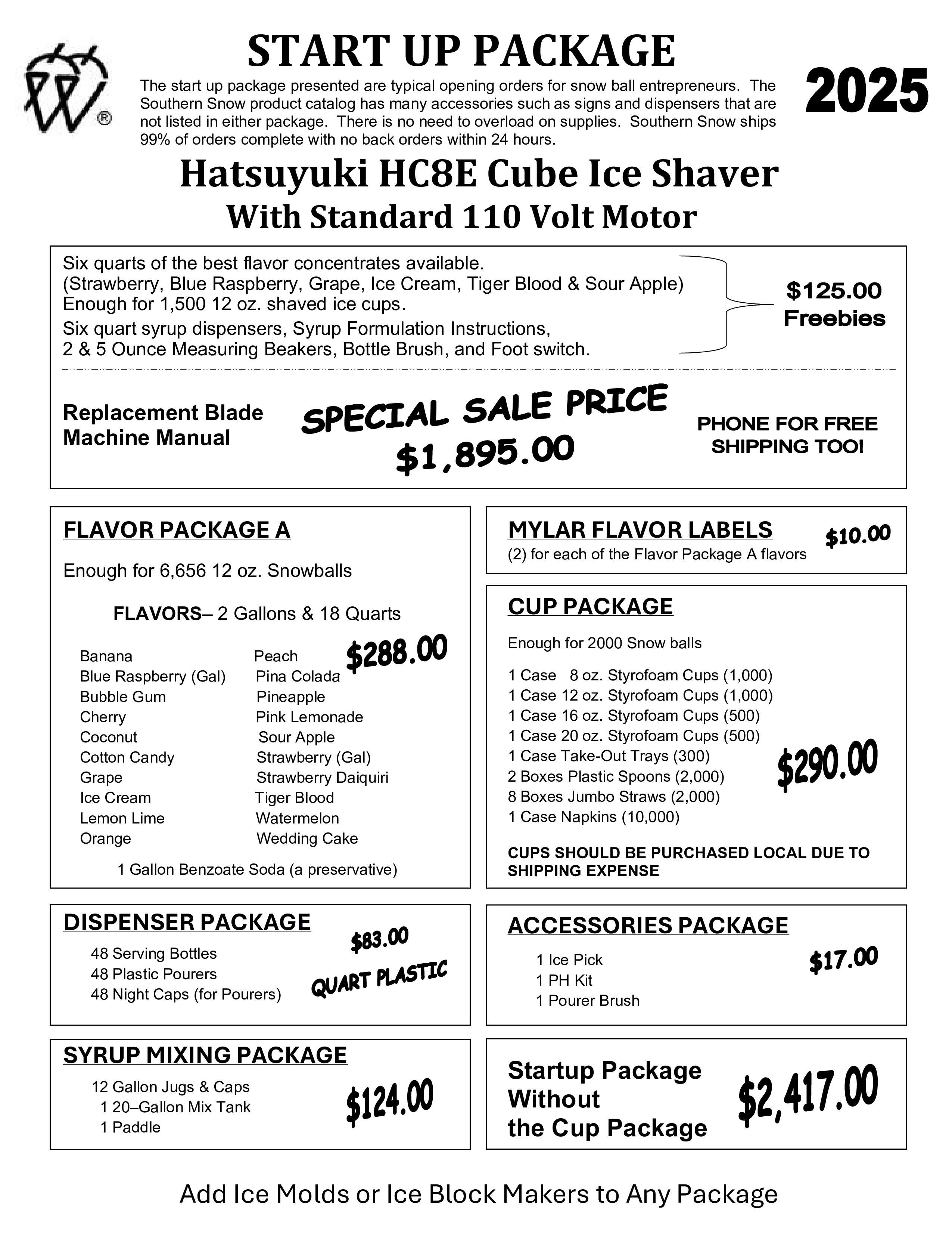 Hatsuyuki HC8E Cube Ice Shaver Start Up