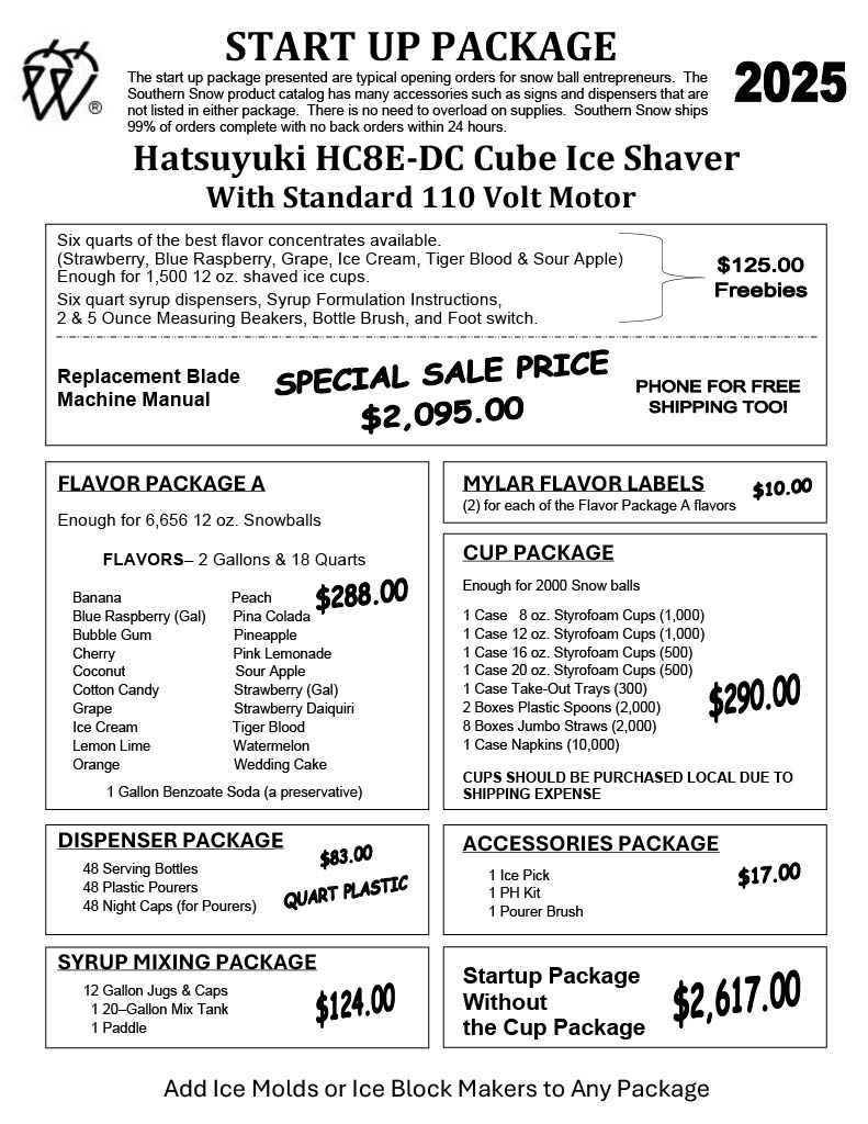 Hatsuyuki HC8E-DC Cube Ice Shaver Start Up